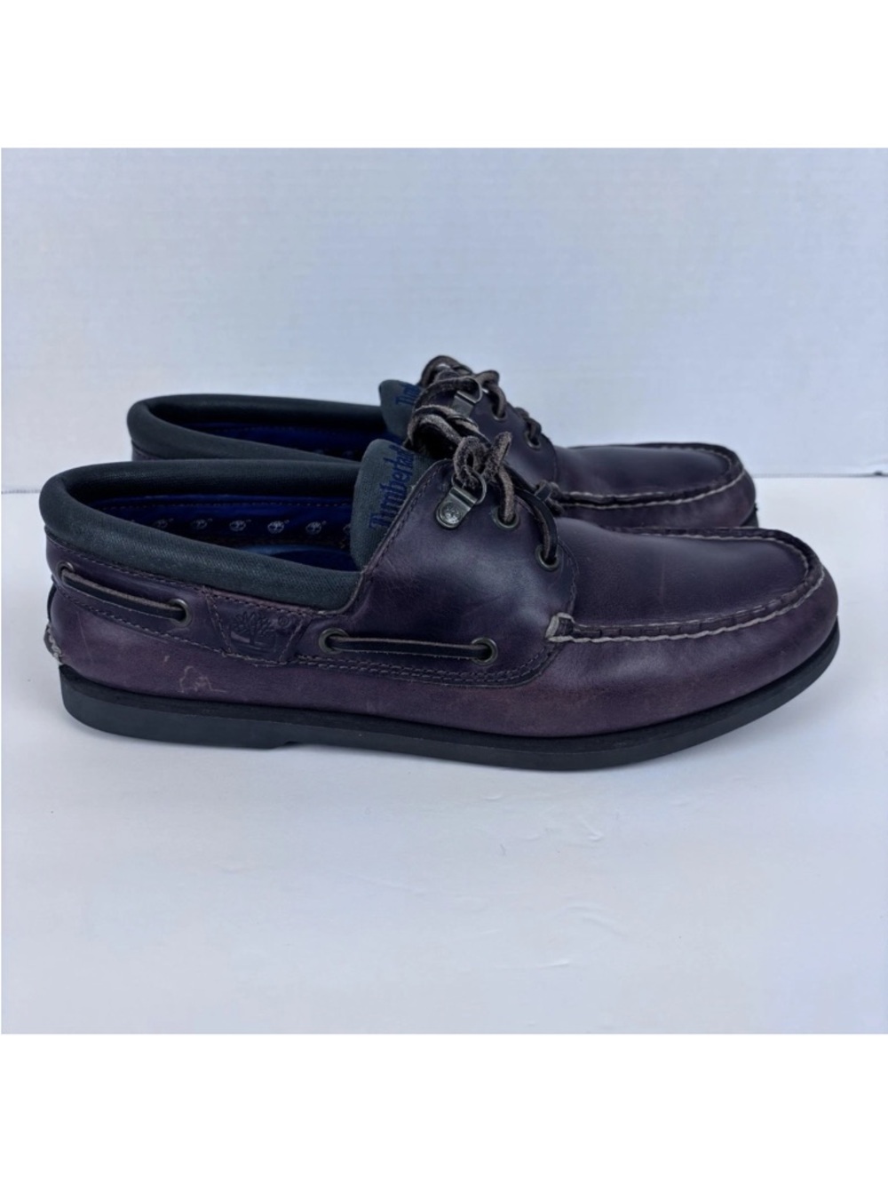 Timberland 3-Eye Lug Classic Boat Shoes Brown Leather Men's Size 10W